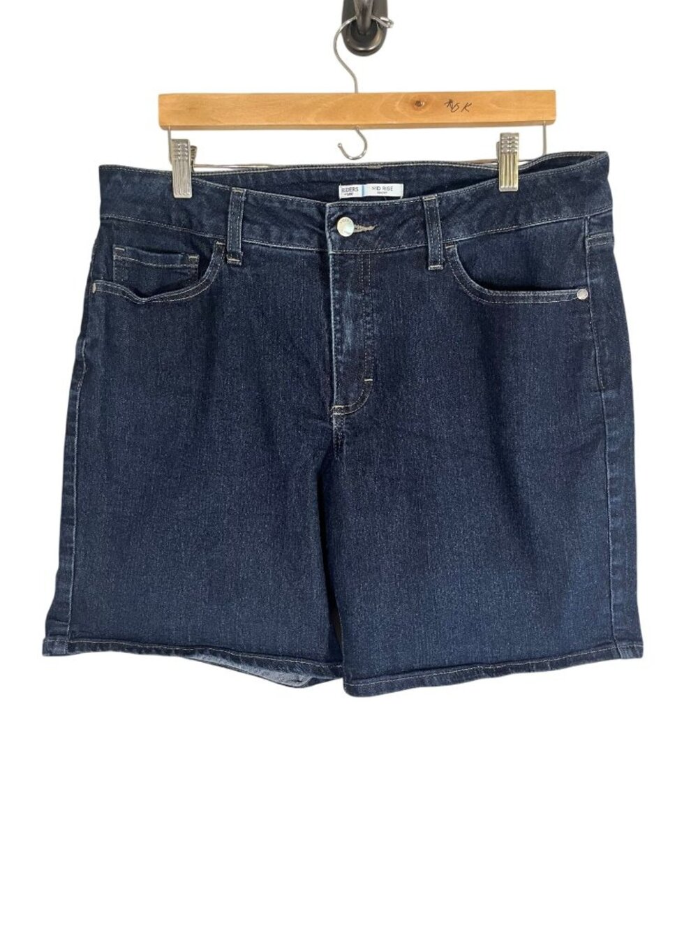 Denim Mid Rise Jean Shorts Blue 16 Neutral Stretch Summer Beach Casual Concert